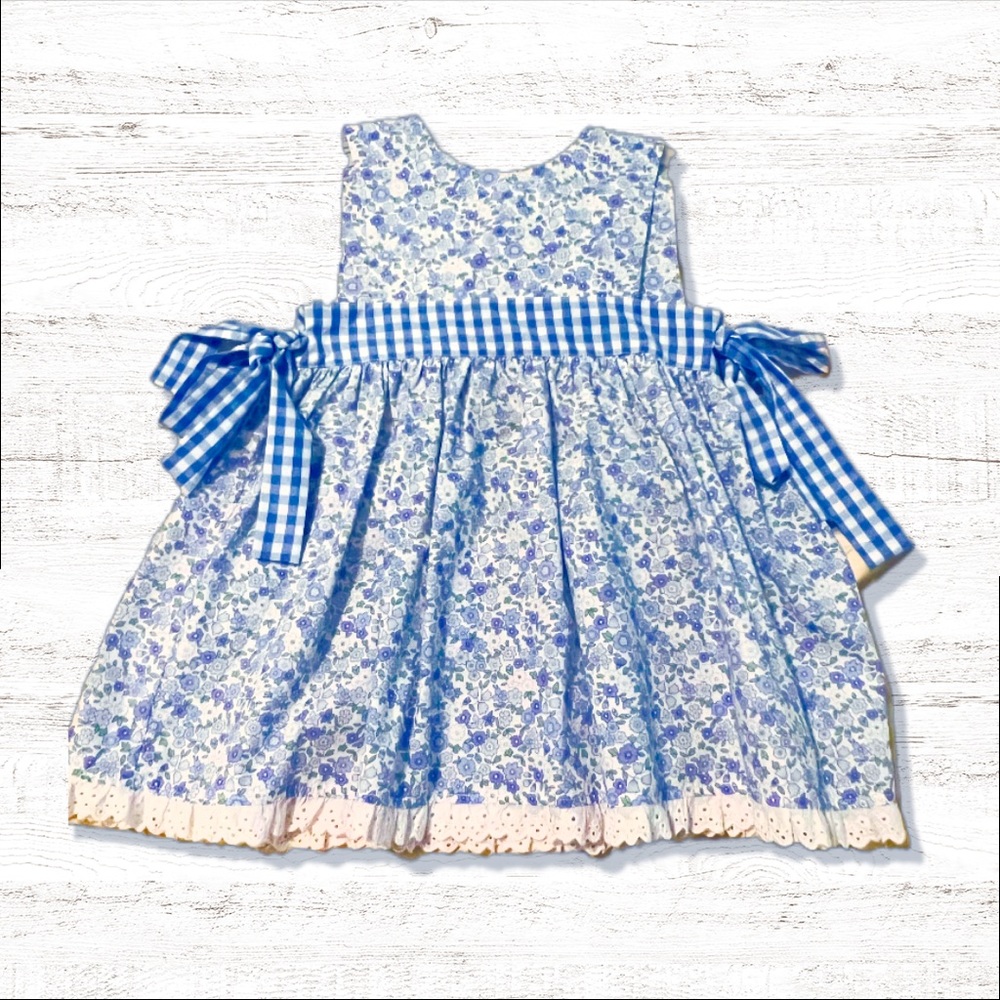 True brand blue flowered dress size 2T